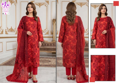 Three Piece Chamki Lawn suits