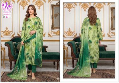 Three Piece Chamki Lawn suits