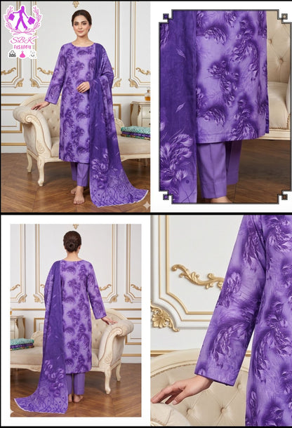 Three Piece Chamki Lawn suits